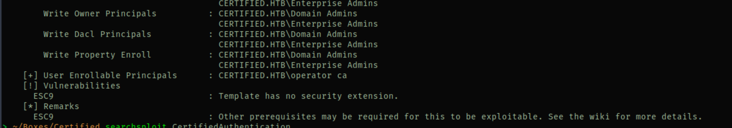 CertifiedAuthentication template details