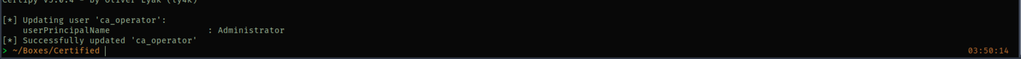 ESC9 attack — UPN change and cert request